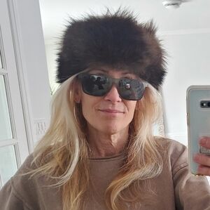 La Belle Luxurious Black Suede & Raccoon Fur Trapper Trooper Hat